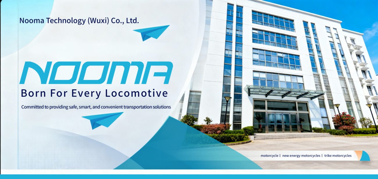 Nooma Technology headquarters building in Wuxi with company branding.