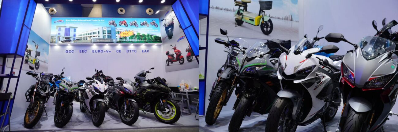 Feihao International booth for export coordination with sample scooter