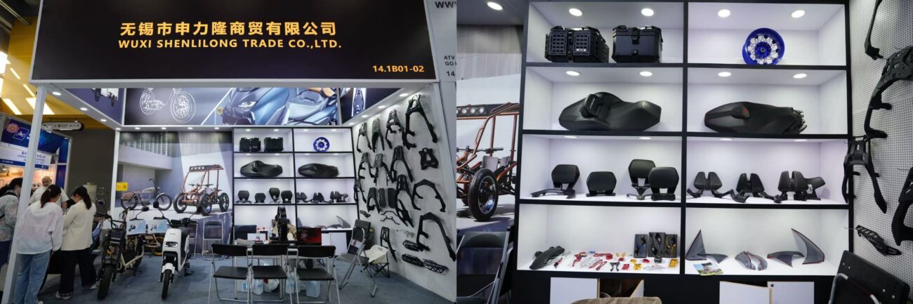 Shenlilong Trading booth with distribution support and sample scooter
