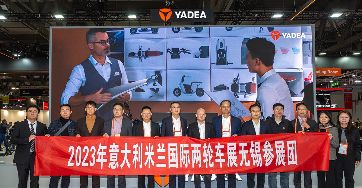 XEVITA delegation at EICMA 2023 electric scooter manufacturers event in Milan